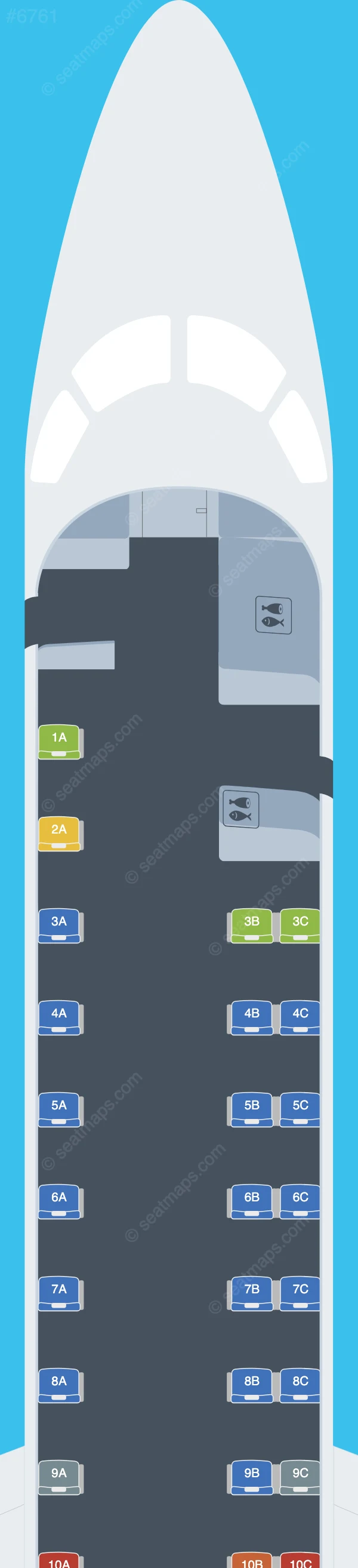 Airlink Embraer ERJ 140 seatmap preview