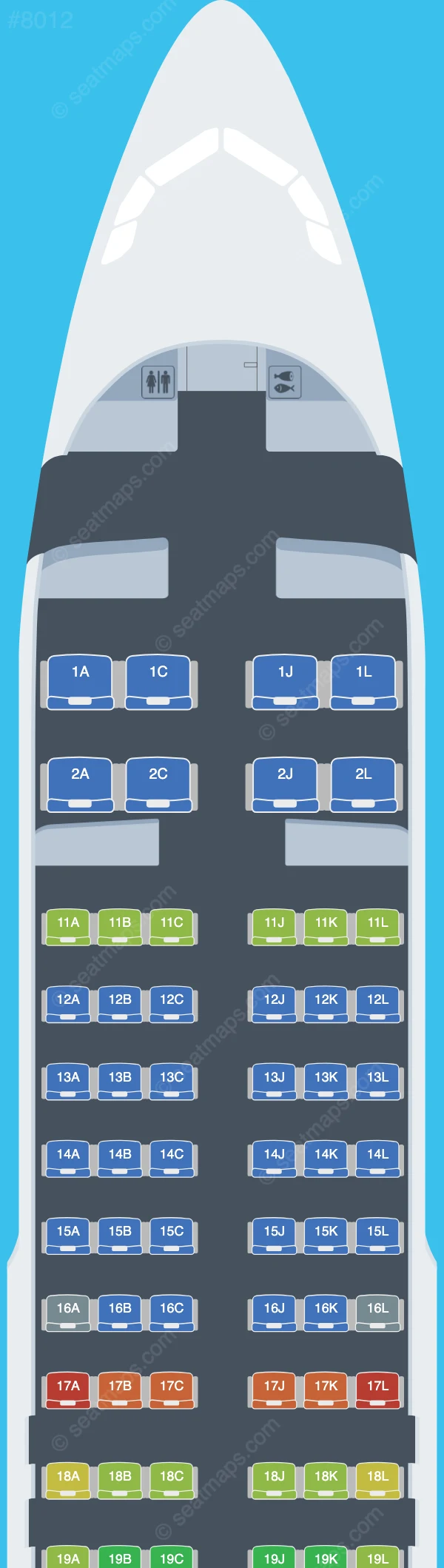 Air China Airbus A320neo seatmap preview