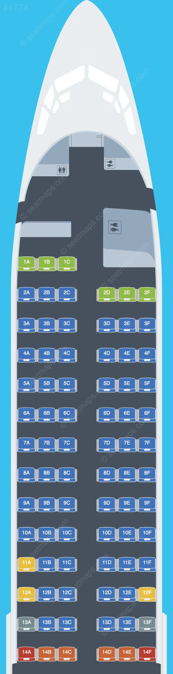 Transavia France Boeing 737-800 seatmap preview