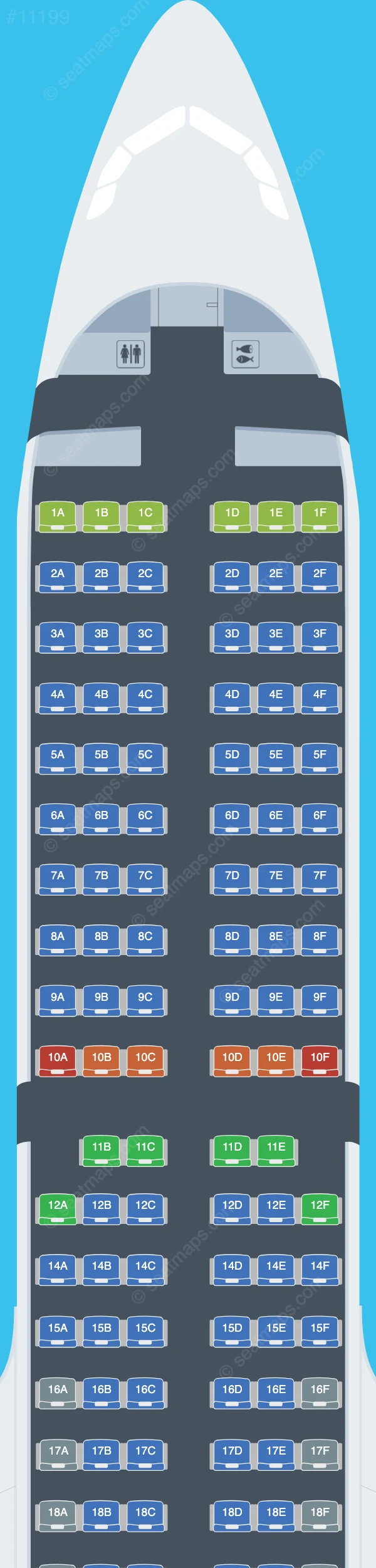 Sky Express Airbus A321neo seatmap preview