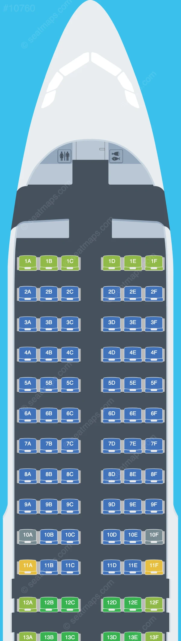 Peach Airbus A320neo seatmap preview