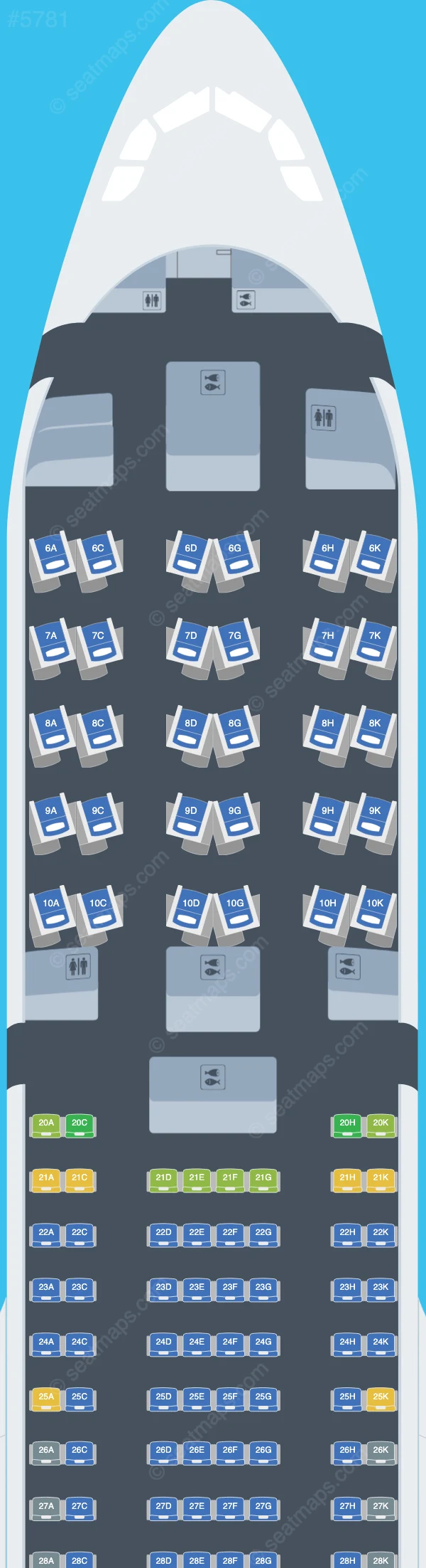 EVA Air Airbus A330-300 V.2 seatmap preview
