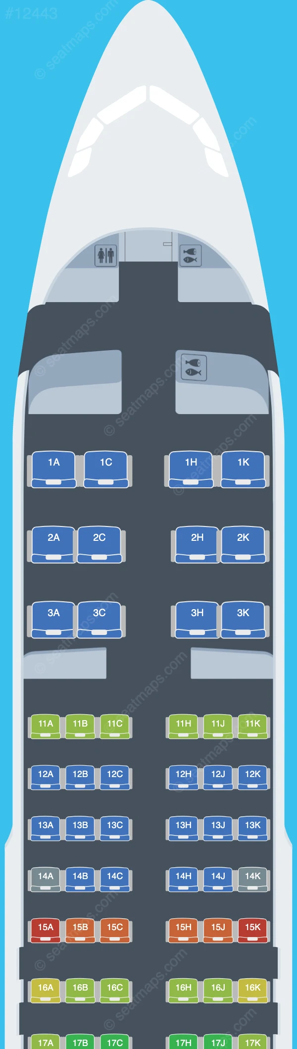 Royal Jordanian Airbus A320neo V.1 seatmap preview