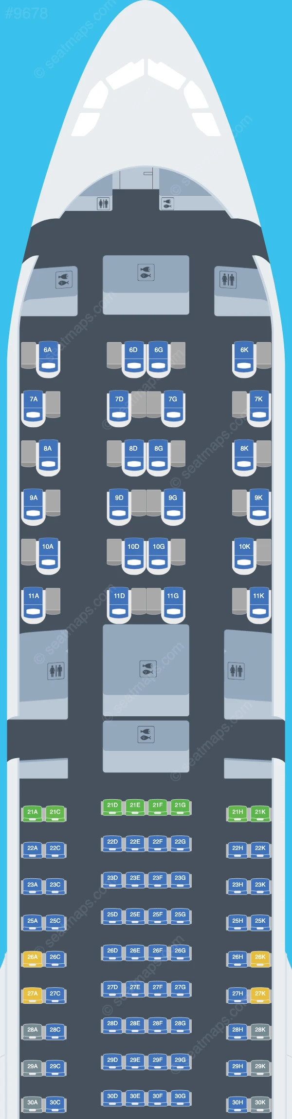 Garuda Indonesia Airbus A330-900neo seatmap preview
