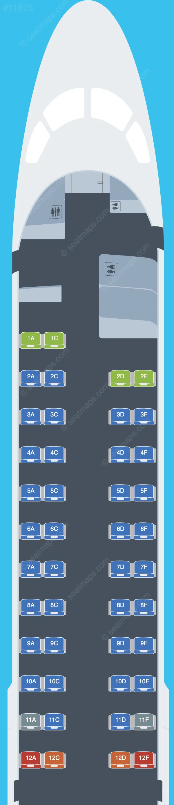 Air France Embraer E190 V.2 seatmap preview