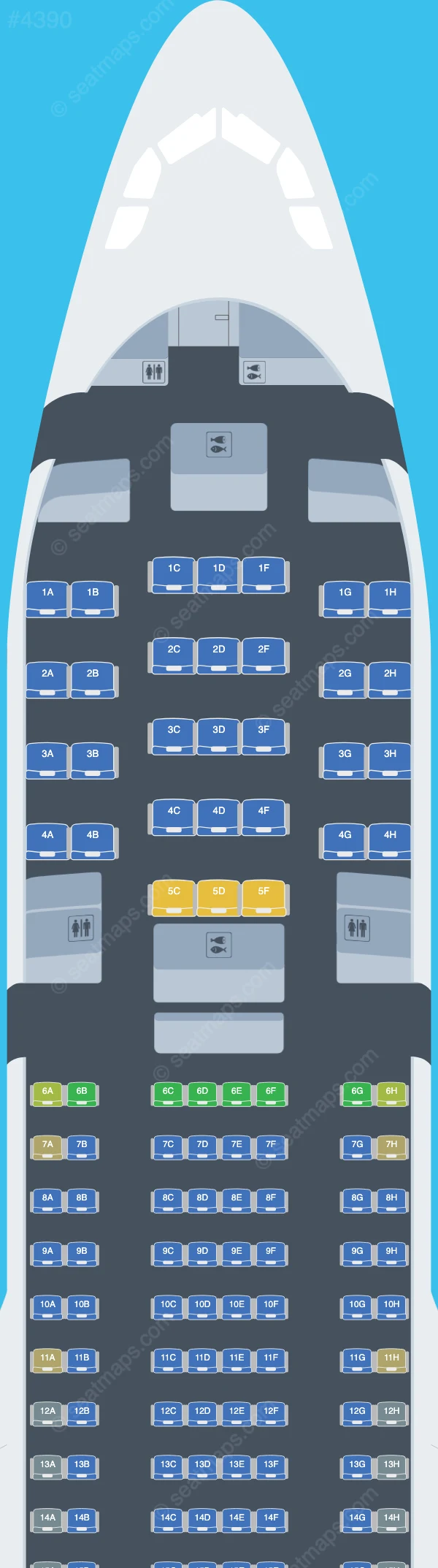 Hi Fly Malta Airbus A330-200 V.3 seatmap preview