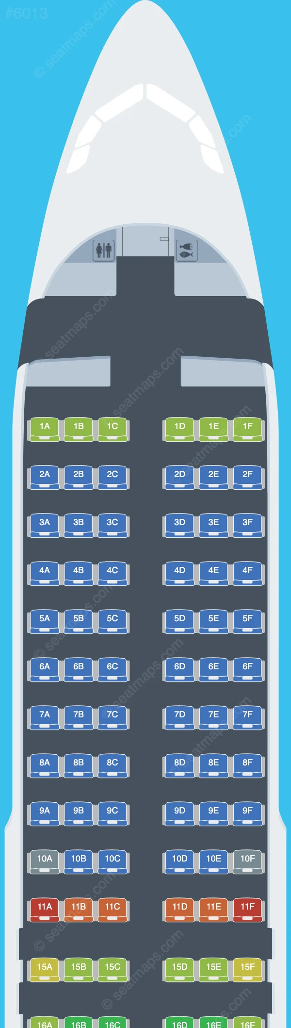 Pegasus Airlines Airbus A320neo seatmap preview