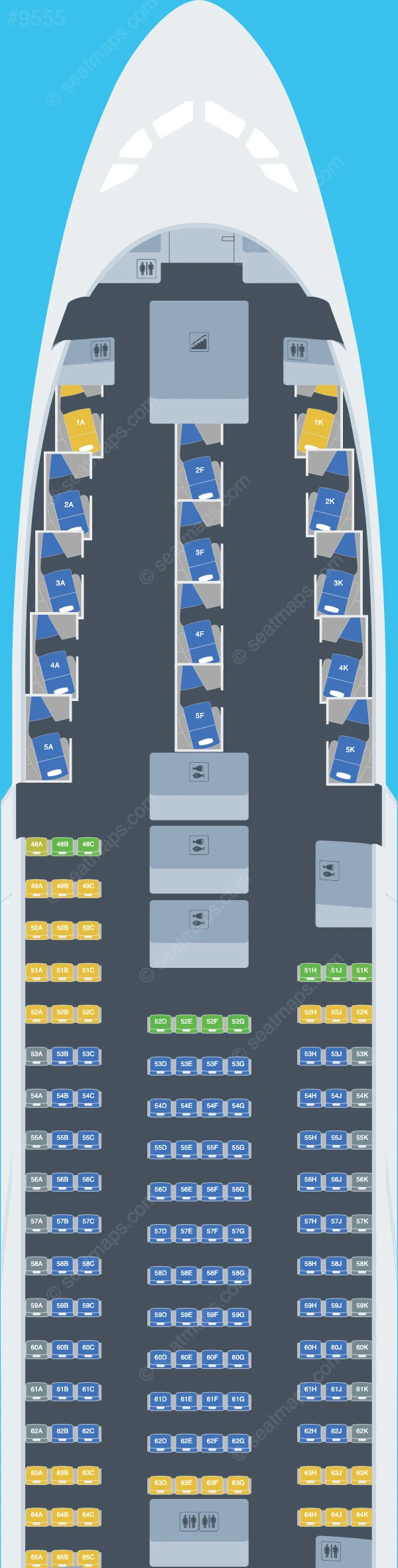 Qantas Airbus A380-800 seatmap preview