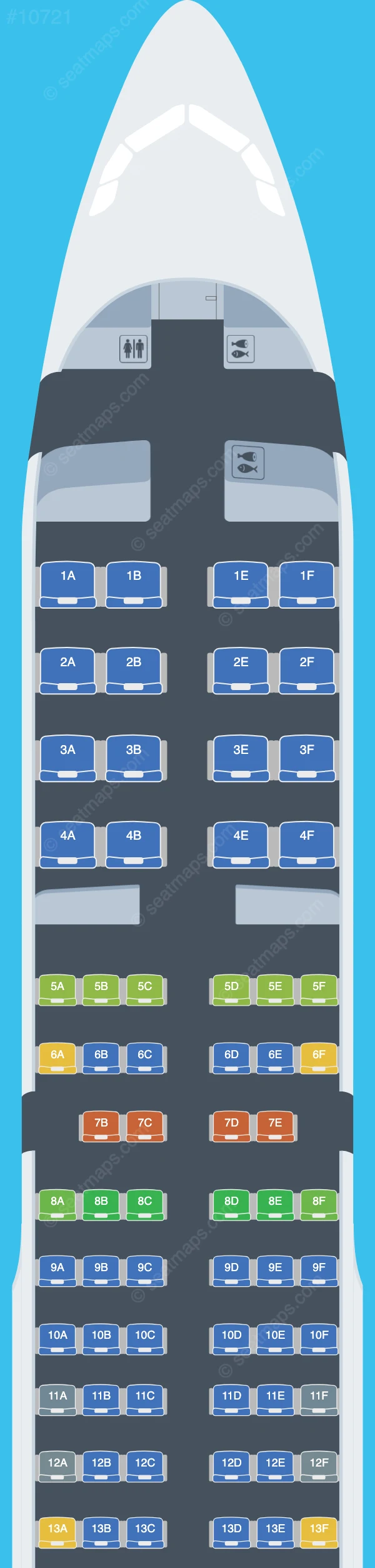Turkish Airlines Airbus A321-200 V.1 seatmap preview