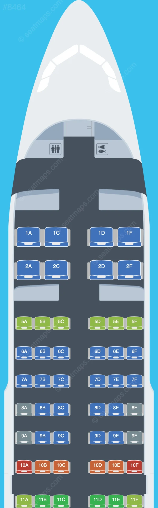 Chengdu Airlines Airbus A319-100 V.1 seatmap preview