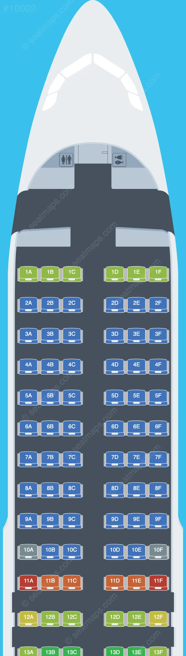 Smartavia Airbus A320neo seatmap preview
