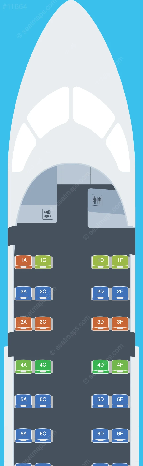 Aegean Airlines De Havilland Q100 seatmap preview