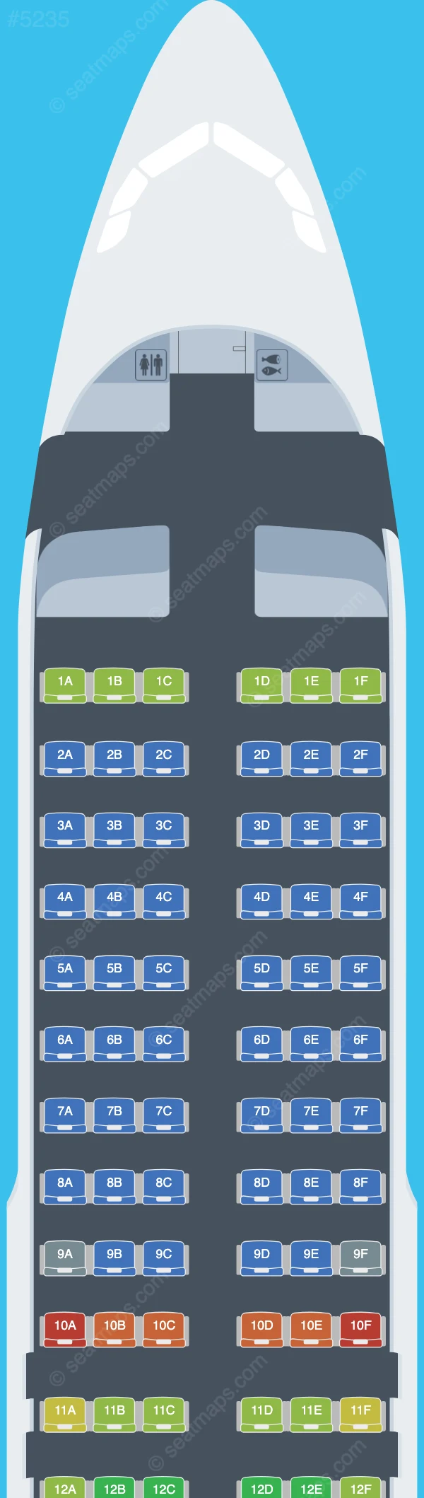 Croatia Airlines Airbus A320-200 seatmap preview