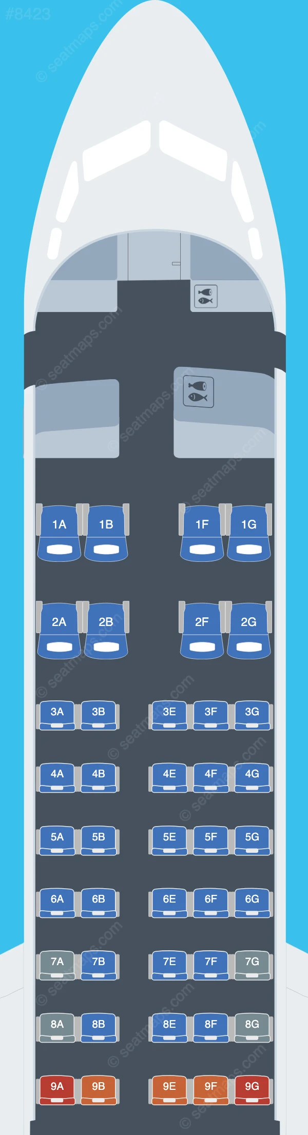 Air Niugini & Link PNG Fokker 70 seatmap preview