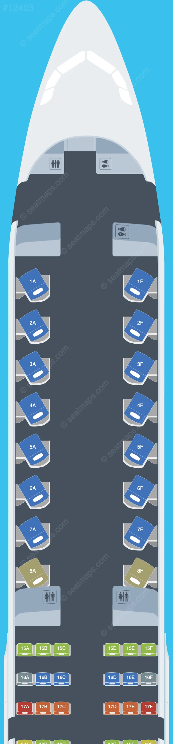Etihad Airways Airbus A321neo LR seatmap preview