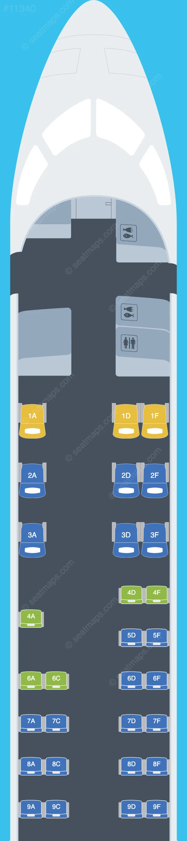 Mesa Airlines Bombardier CRJ900 V.3 seatmap preview