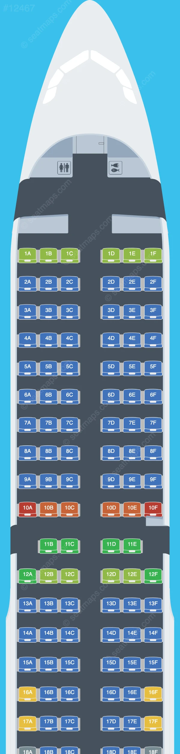 Viva Airbus A321-200 V.4 seatmap preview
