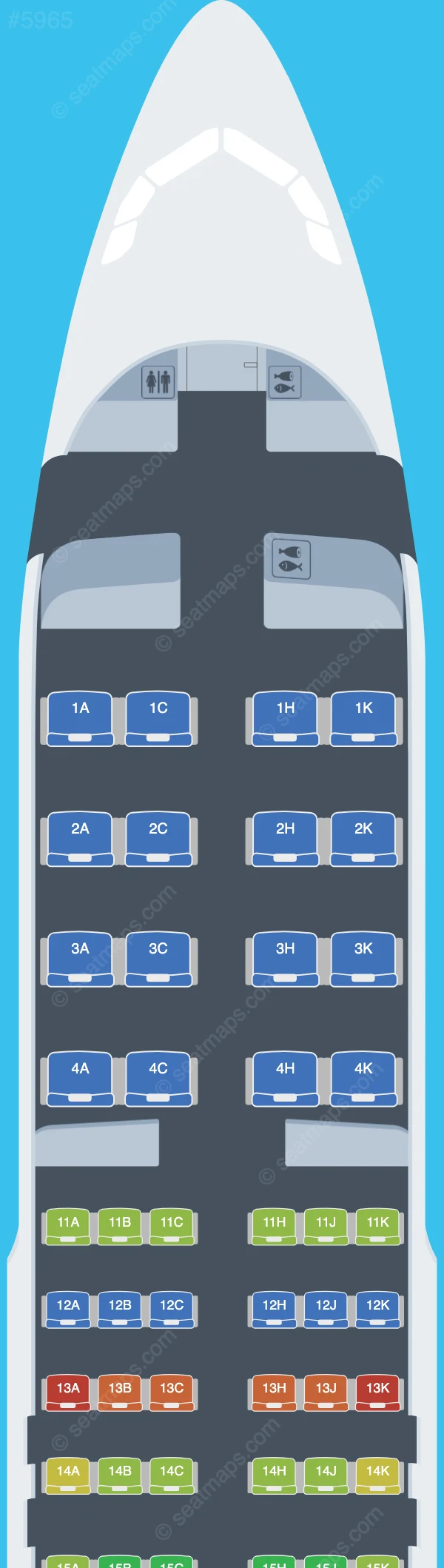 Kuwait Airways Airbus A320-200 seatmap preview
