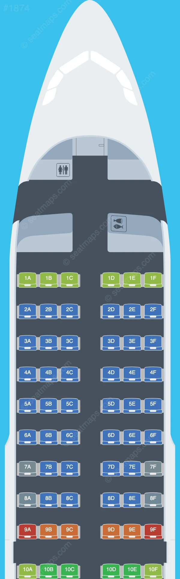 Air France Airbus A319-100 V.2 seatmap preview