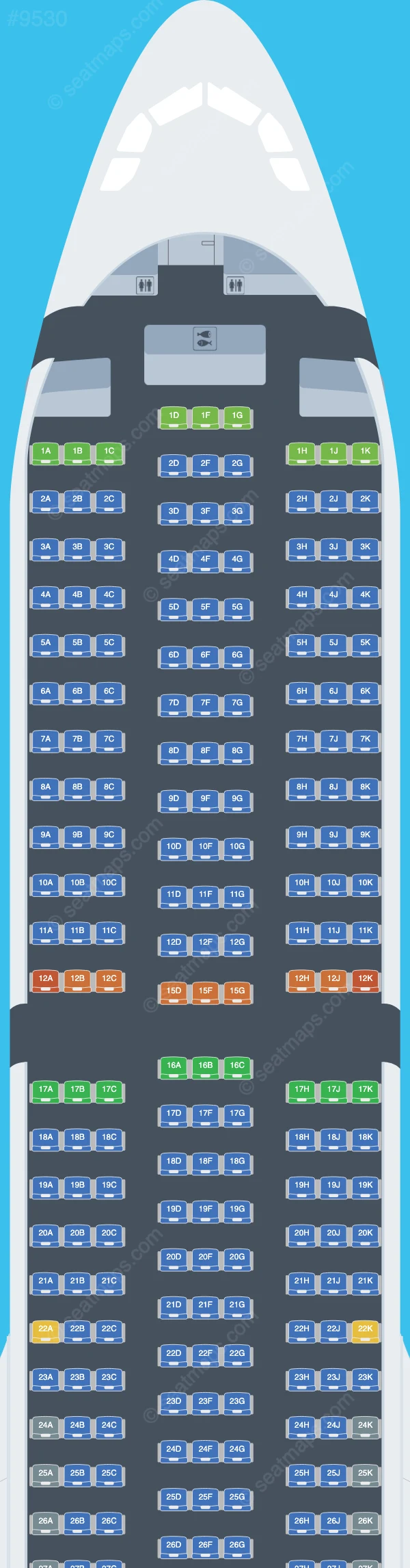 Lion Air Airbus A330-900neo seatmap preview