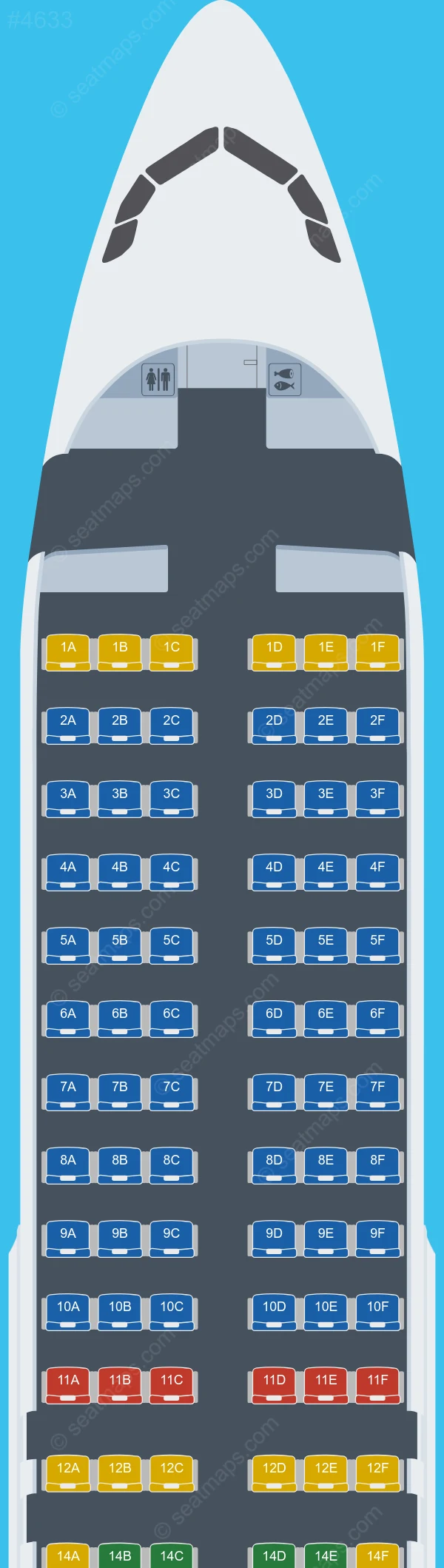 Israir Airbus A320-200 V.2 seatmap preview
