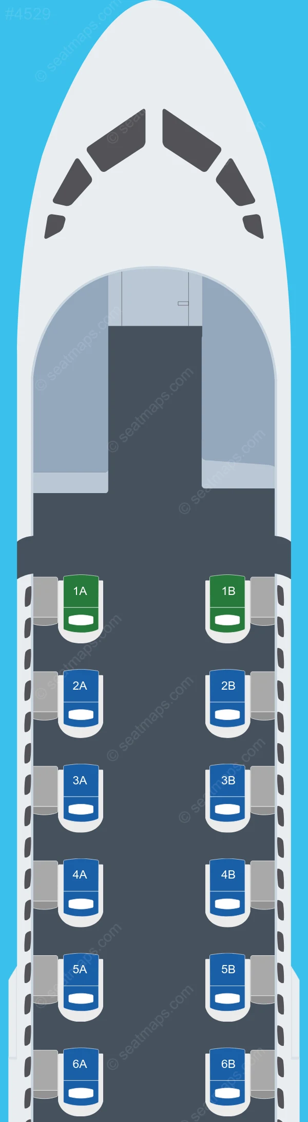Berjaya Air ATR 72-600 seatmap mobile preview