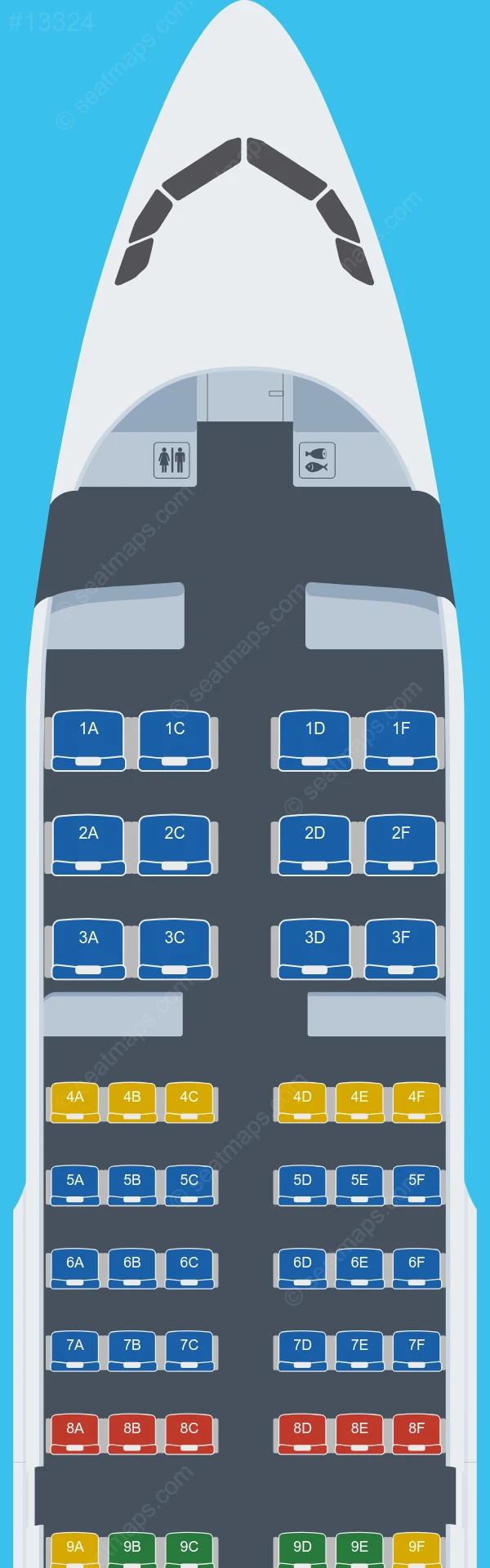Air Côte d'Ivoire Airbus A319-100 V.2 seatmap preview