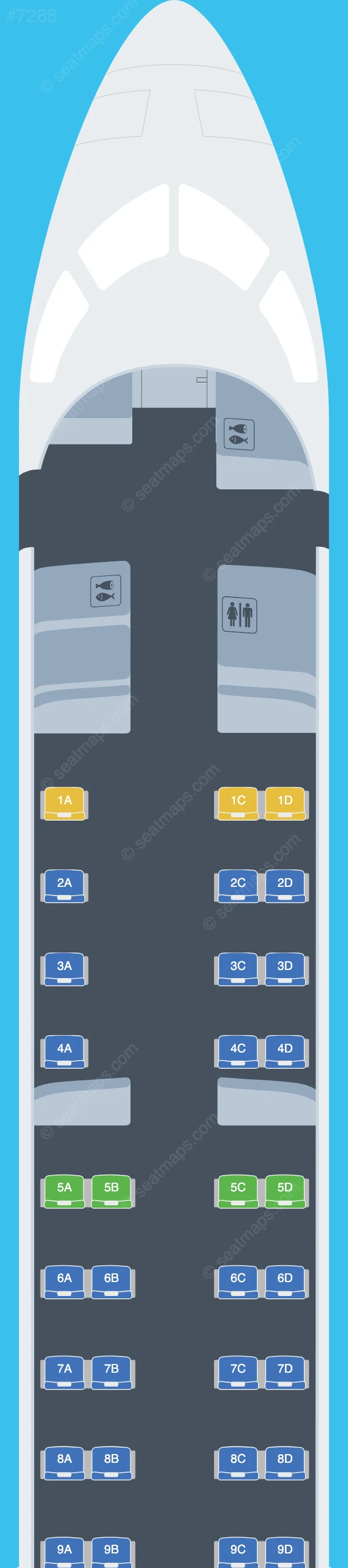Endeavor Air Bombardier CRJ900 V.1 seatmap preview