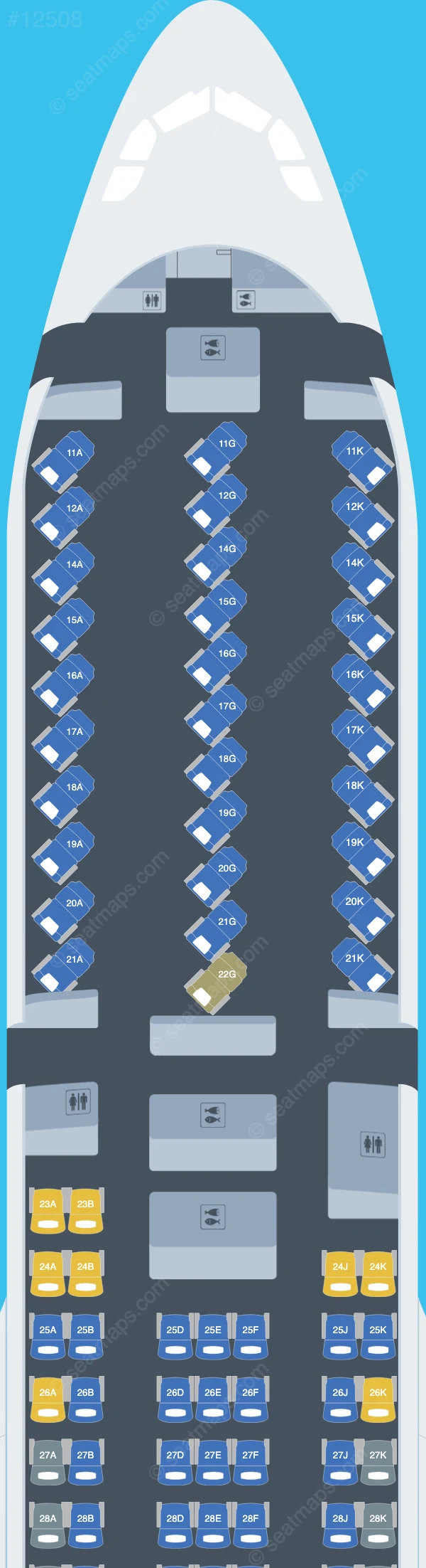 Thai Airways International Airbus A330-300 V.2 seatmap preview