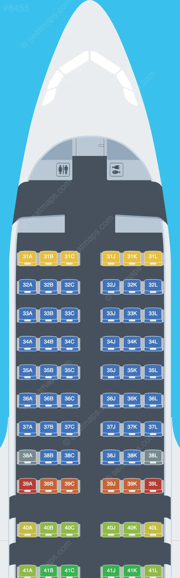 Cambodia Airways Airbus A319-100 seatmap preview