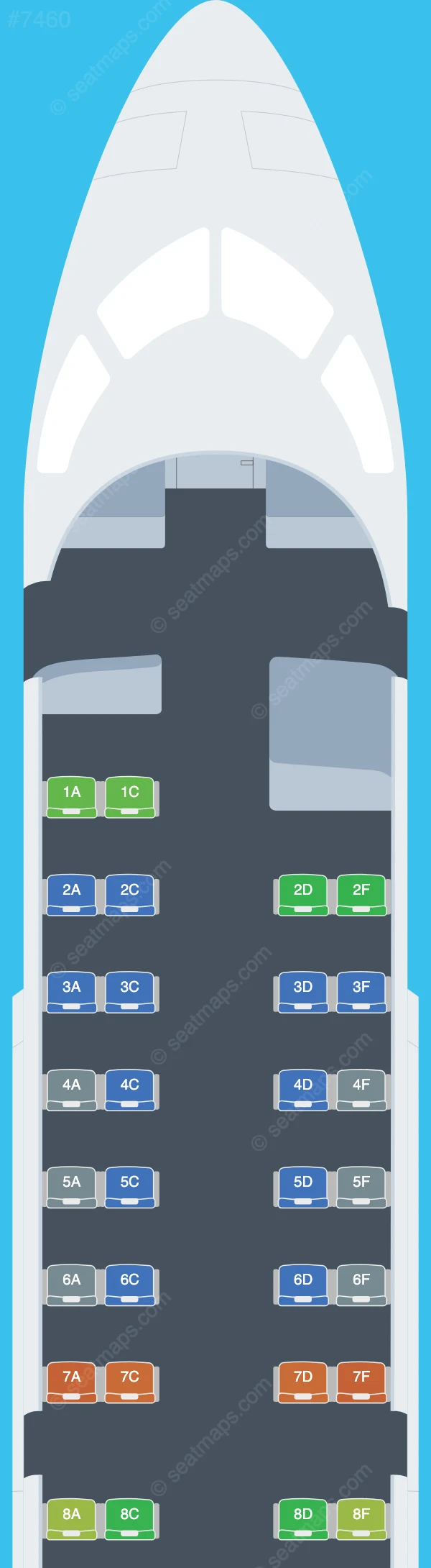 IrAero Bombardier CRJ200 seatmap preview
