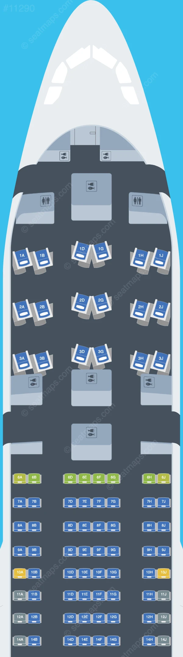 Airhub Airlines Airbus A330-200 seatmap preview