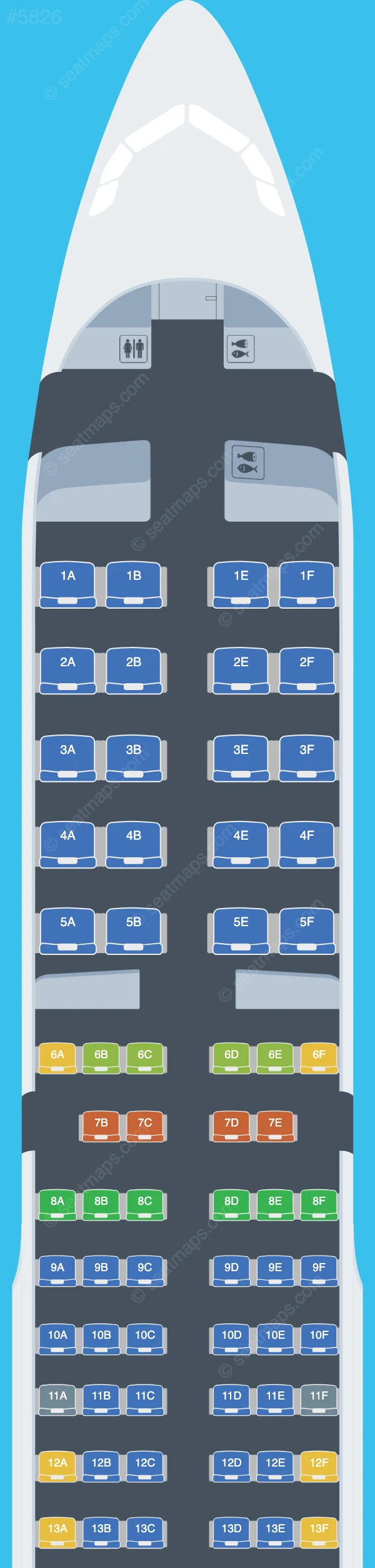 Turkish Airlines Airbus A321-200 V.4 seatmap preview
