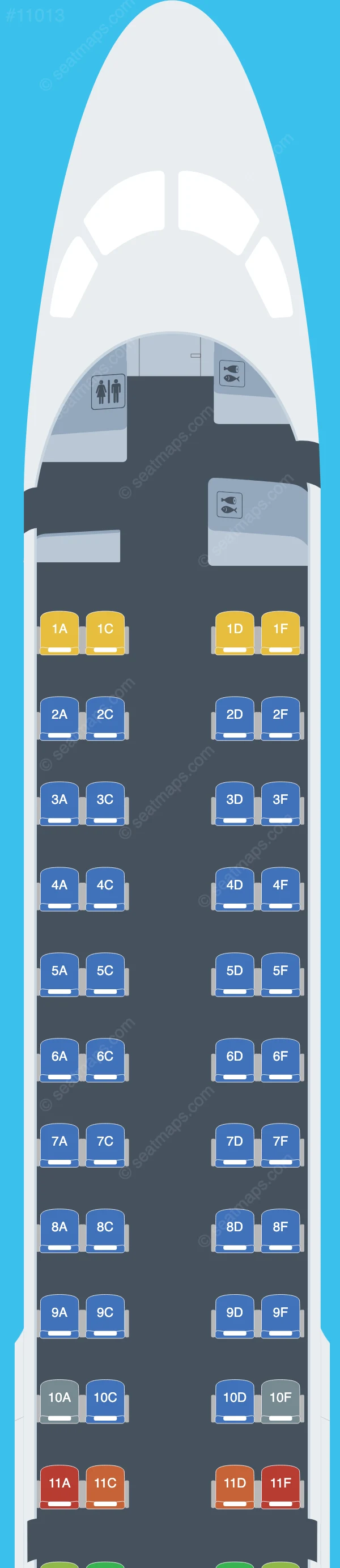Breeze Airways Embraer E190 seatmap preview