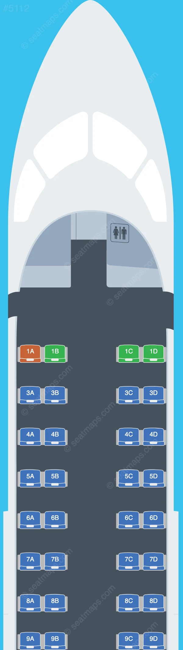 Petroleum Air Services De Havilland Q300 seatmap preview