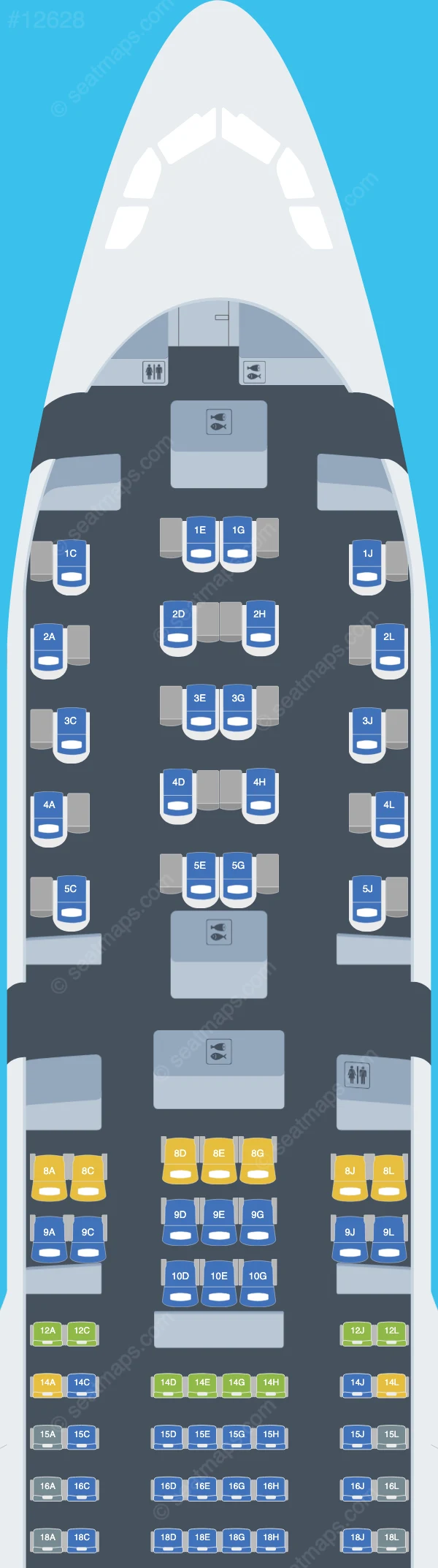 Hi Fly Malta Airbus A330-200 V.5 seatmap preview