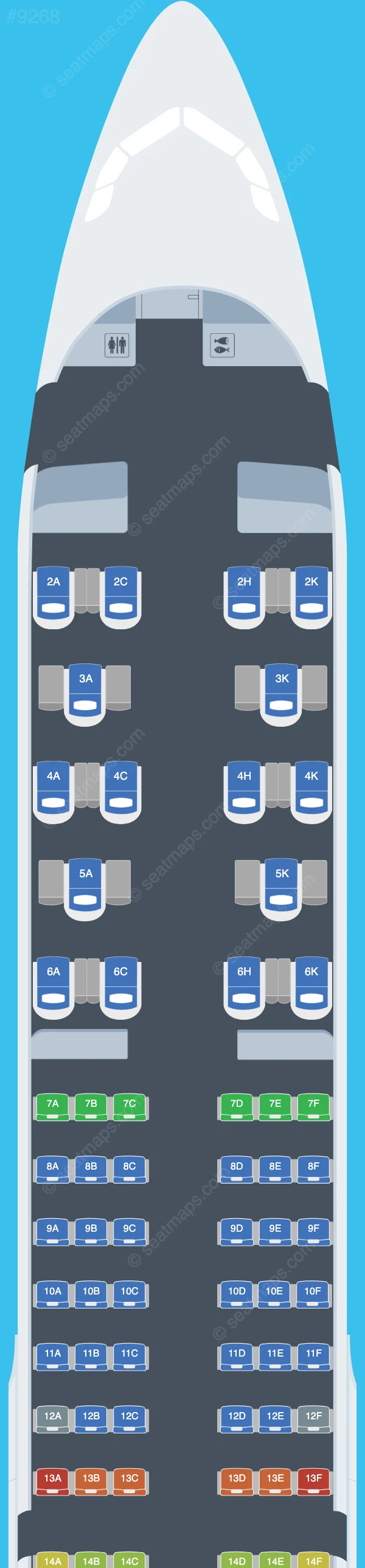 Aer Lingus Limited Airbus A321neo LR seatmap preview