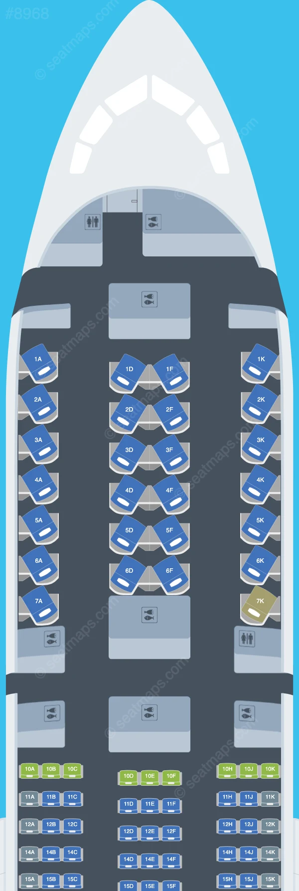 Royal Air Maroc Boeing 787-9 V.1 seatmap preview