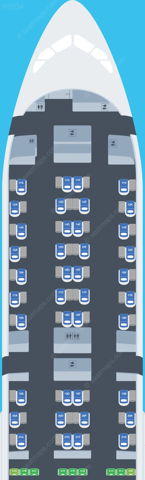 Singapore Airlines Airbus A350-900 V.2 seatmap preview