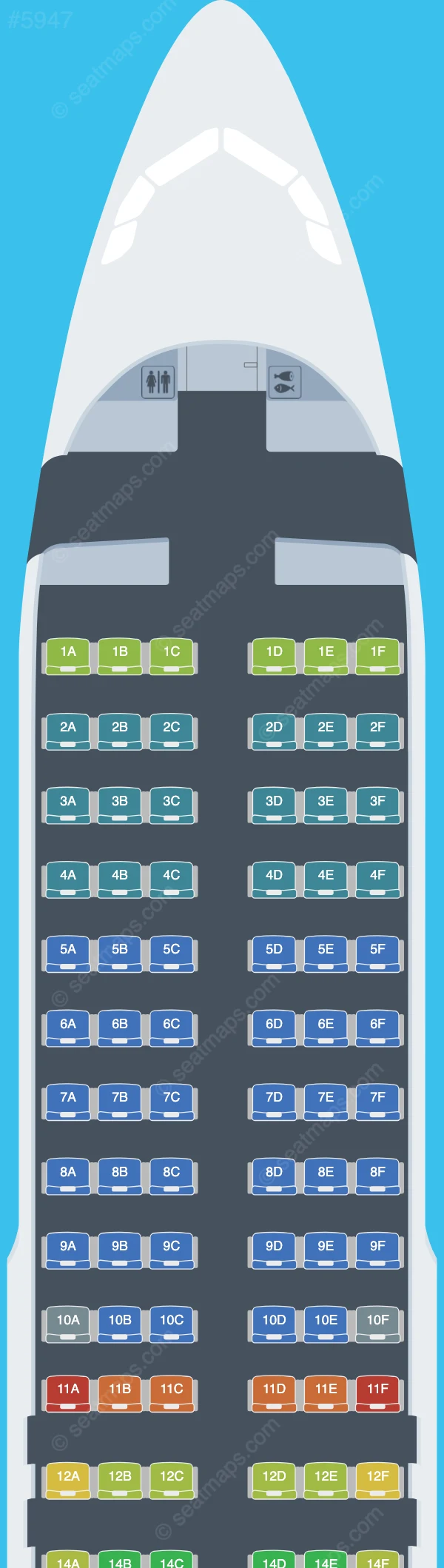 Vueling Airbus A320-200 V.2 seatmap preview