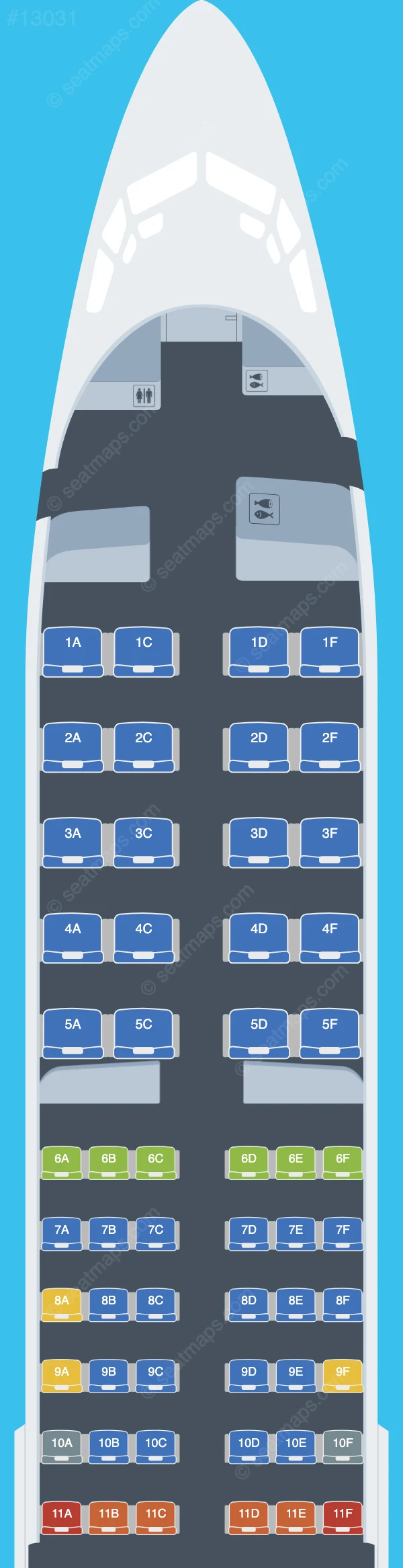 Air Algerie Boeing 737-800 seatmap preview