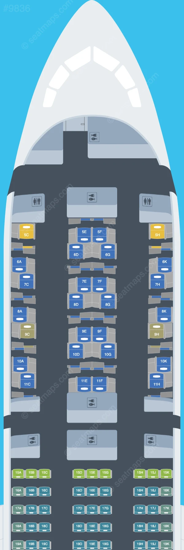 Etihad Airways Boeing 787-9 V.1 seatmap preview