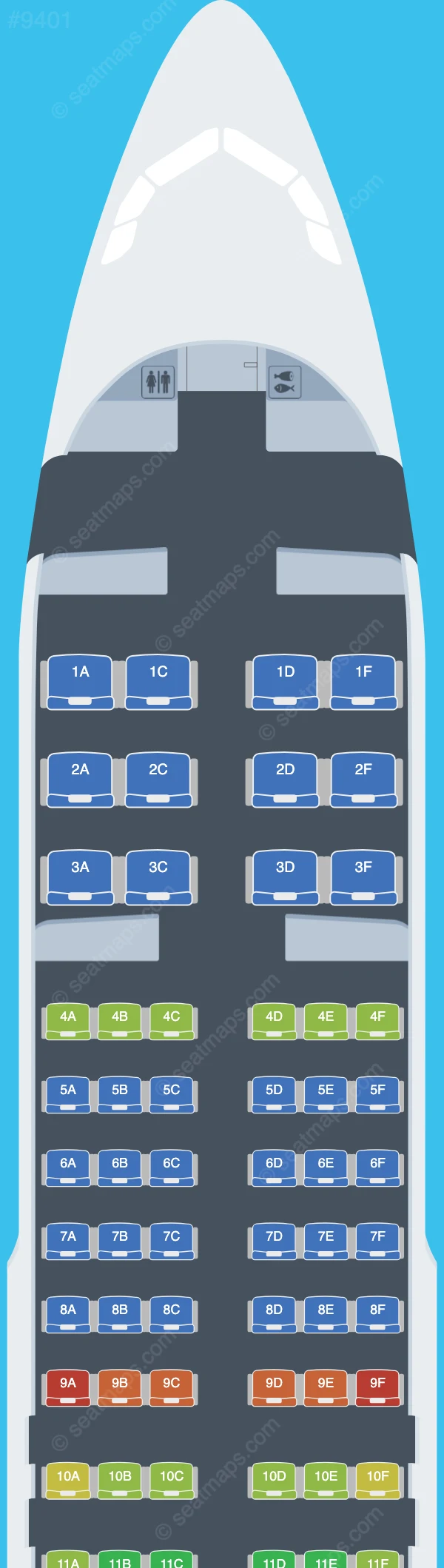 Air Seychelles Airbus A320neo seatmap preview