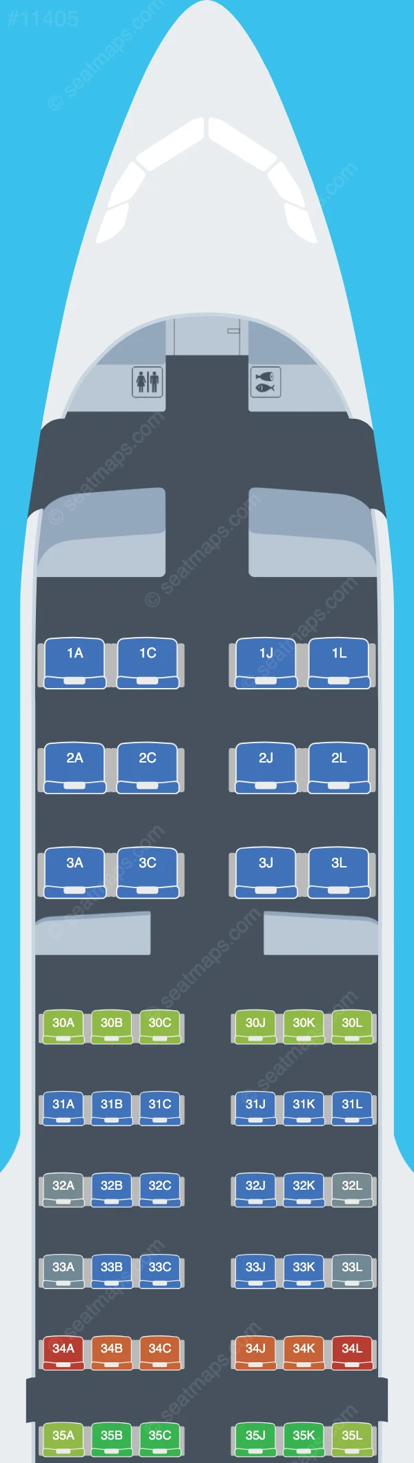 Malta MedAir Airbus A320-200 V.2 seatmap preview
