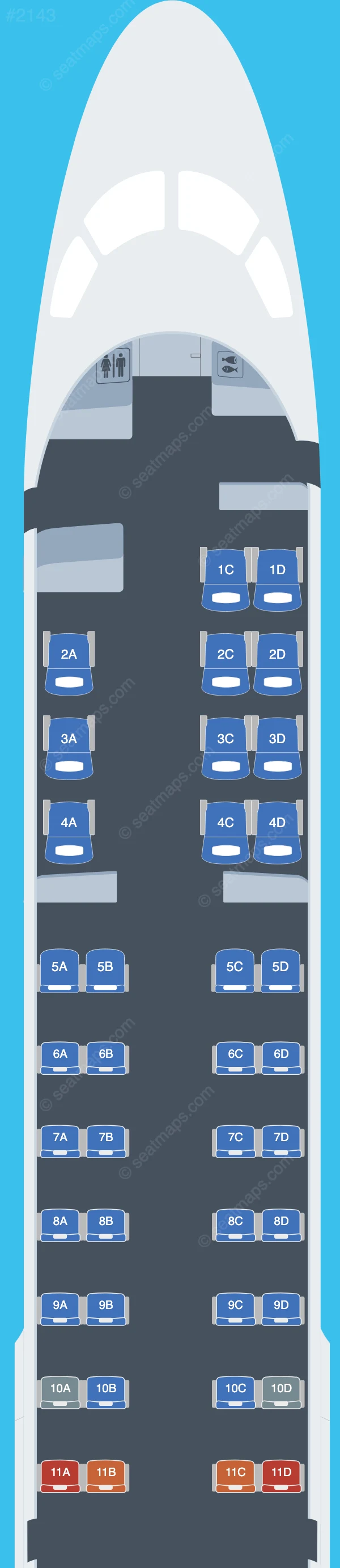 AeroMexico Embraer E190 seatmap preview