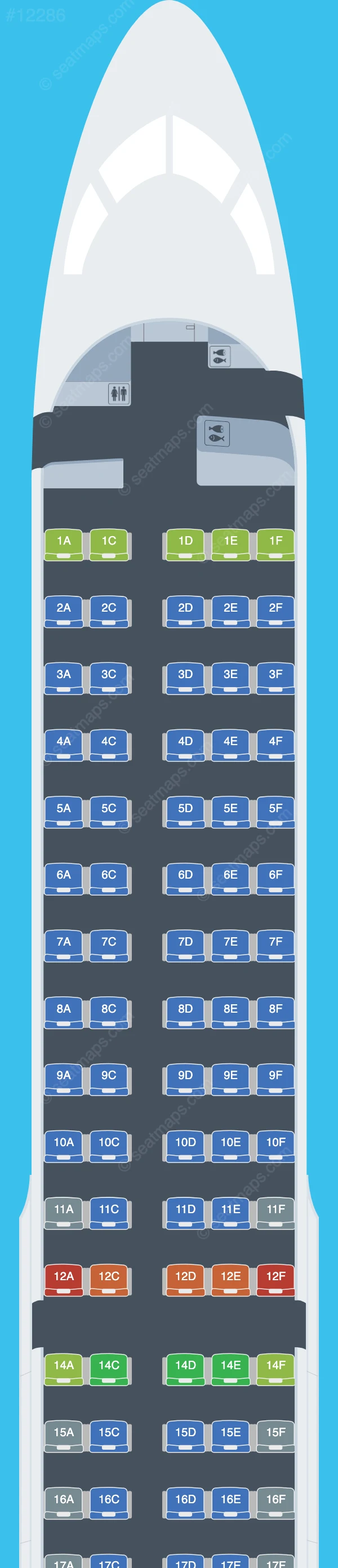 Croatia Airlines Airbus A220-300 seatmap preview