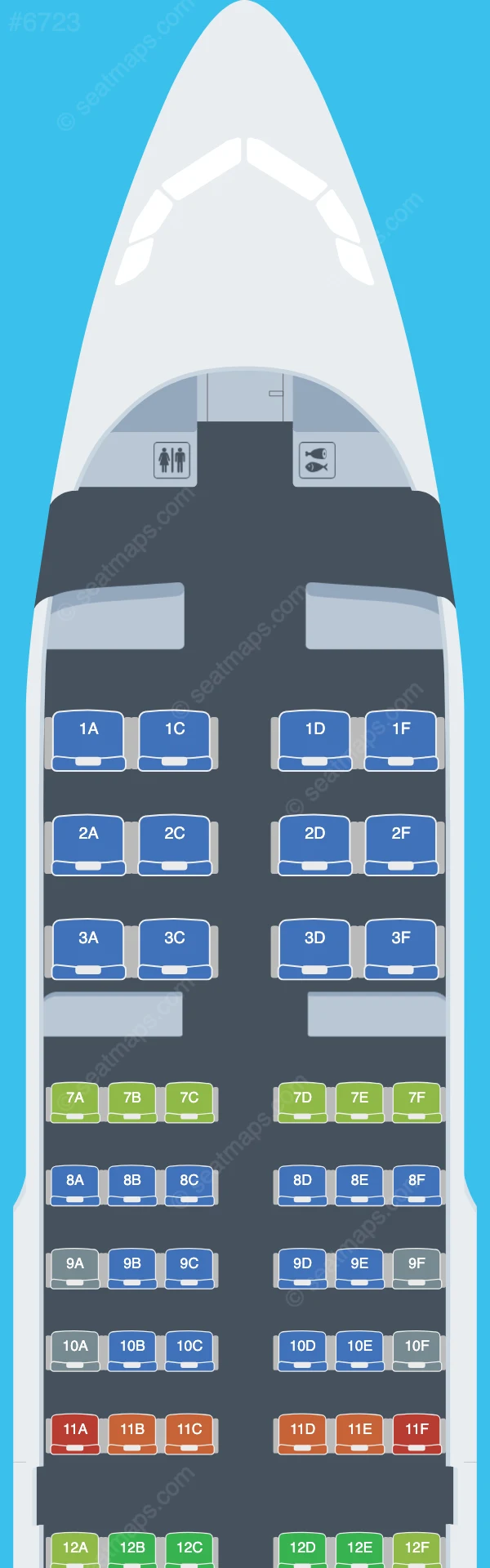 Air Côte d'Ivoire Airbus A319-100 seatmap preview