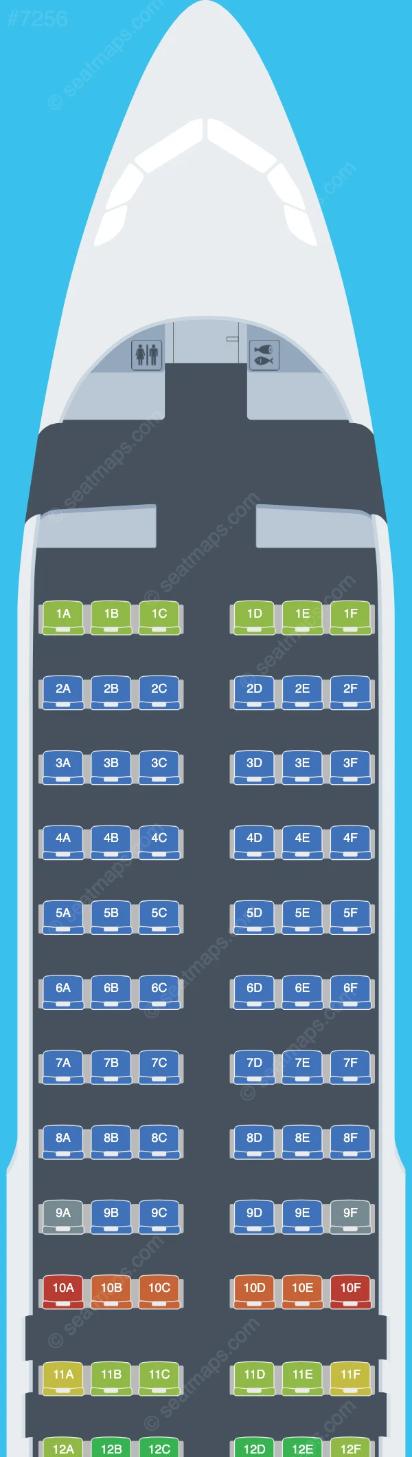 Bangkok Airways Airbus A320-200 seatmap preview