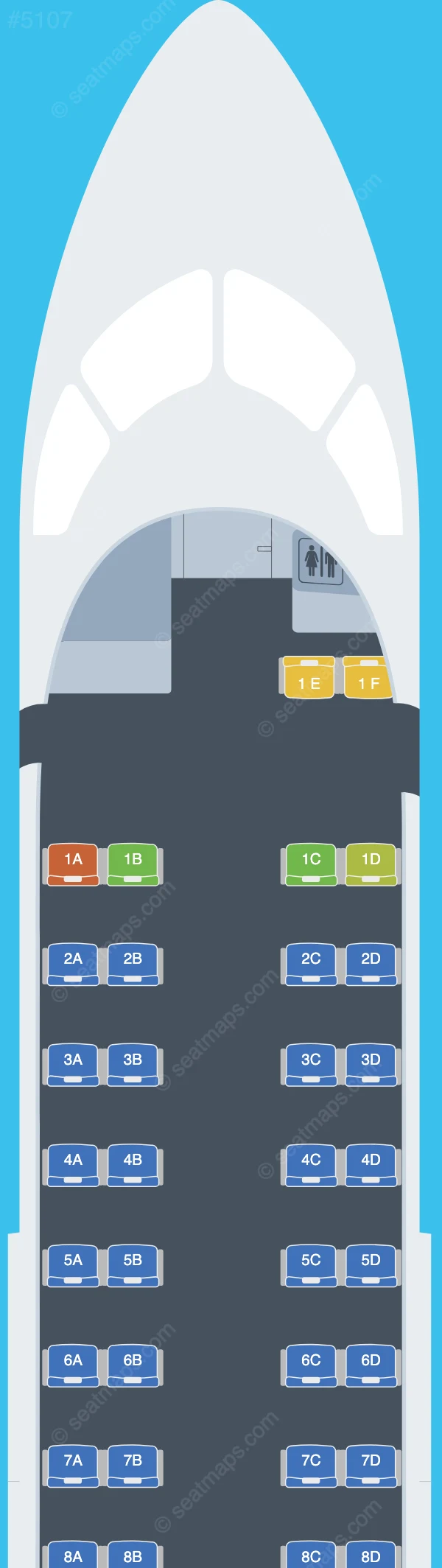 Widerøe De Havilland Q300 seatmap preview