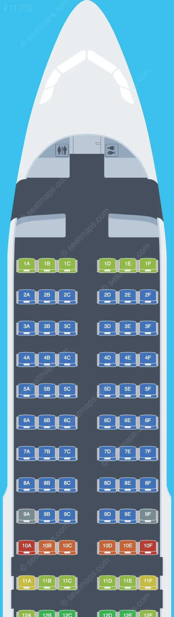 TransNusa Airbus A320neo seatmap preview